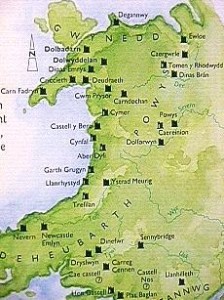 Native Welsh castles map